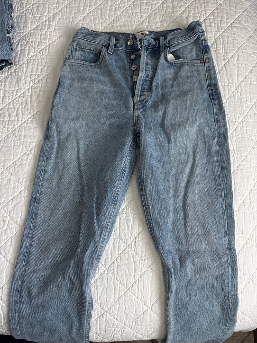 Riley crop Agolde Light Blue Relaxed Fit Women's Jeans